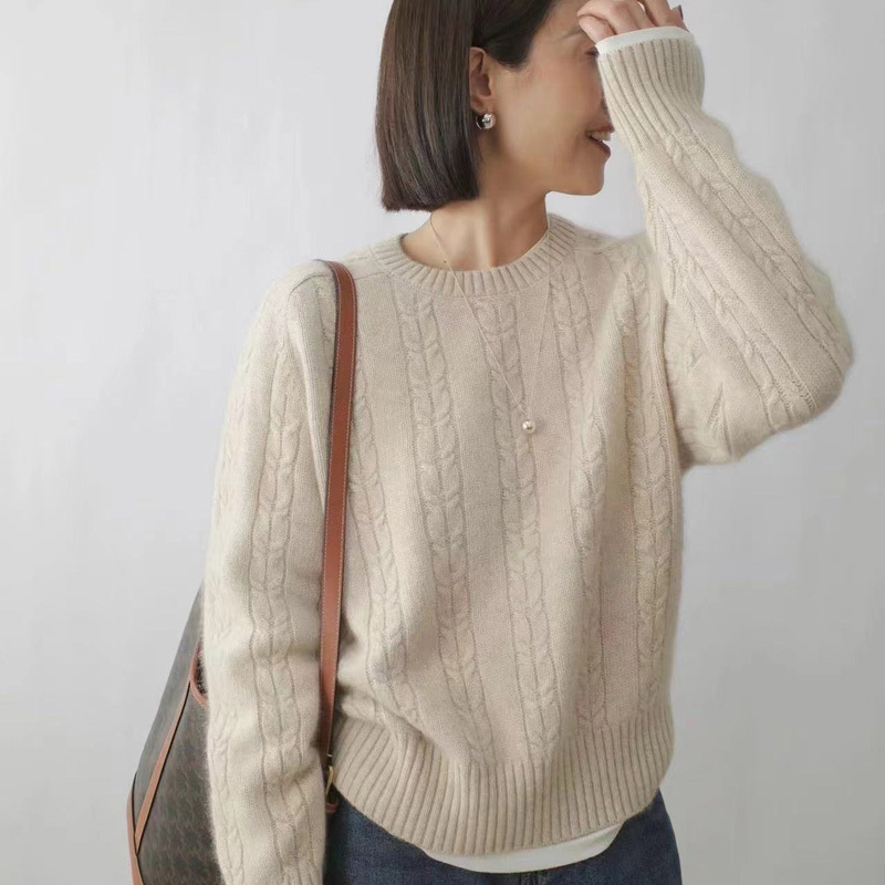 Cashmere Sweater Women's 100% Pure Cashmere Knitwear 2025 Autumn and Winter New Style Round Neck Fashionable Korean Style Thickened Sweater