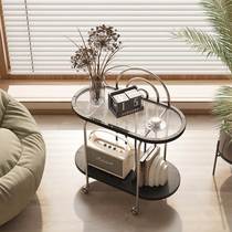 Movable trolley side table sofa coffee table with wheels Internet celebrity living room corner table side cabinet balcony side table bedside table