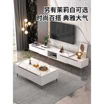 High-end TV cabinet coffee table modern minimalist living room home small apartment bedroom 2024 retractable slate TV cabinet