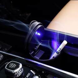 Car Ashtray with Led Night Light, Car Accessories, Hanging Ashtray, Creative and Universal for Office Desks