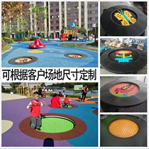 Customized outdoor underground trampoline kindergarten large amusement equipment Internet celebrity adult round ground bouncing trampoline