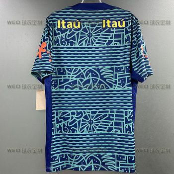 2024 Brazilian National Team Training Uniform Men's Quick-Drying Short-Sleeved Camouflage Team Football Uniform Front Training Jersey