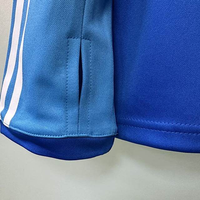 2023 Yokohama Training Wear Long Sleeve Thumb Button Pullover Sweatshirt Warm-Up Jersey Colorful Blue Men's Football Wear