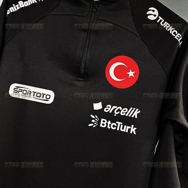2024 Türkiye national team training uniform long-sleeved half-pull thumb buckle spring and autumn pre-match warm-up football uniform team