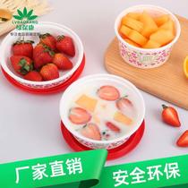 Lvbaokang disposable bowl American packaging bowl 1010ml round plastic PP transparent takeaway packaging box fast food box