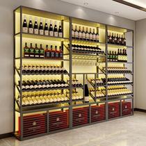 Winery red wine cabinet display rack wine cellar multi-layer wine rack restaurant wall white wine and foreign wine storage rack customization