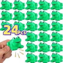 24 PCS Ruer Frogs Squeak and Floatng Green Frog Ruer a