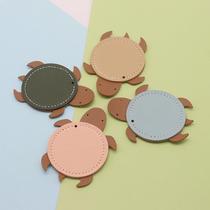 2024 simple creative cute pastoral style couple pu leather turtle key chain pendant cartoon leather pendant