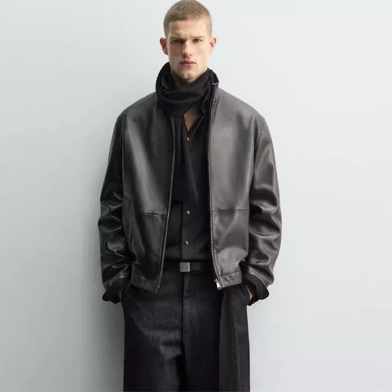 2025 Winter New Men's Clothing Loose Casual Fashion Style Leather Jacket Leather Coat 5388750 800