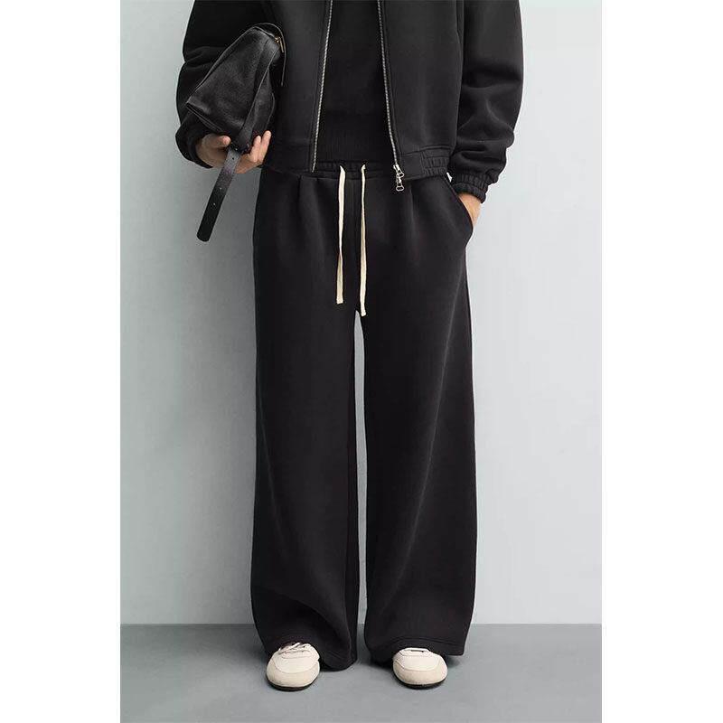 2026 Spring/Summer New Men's Pleated Heavy Tech Fabric Wide-Leg Jogger Pants Set 6318416 800