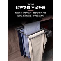 Telescopic storage side-mounted track trousers built-in household trouser rack wardrobe hardware accessories trouser hanger