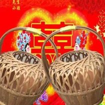 Traditional old yellow bamboo fire cage bamboo braided warmer hand warmer wedding supplies drying stove charcoal tile basin bamboo