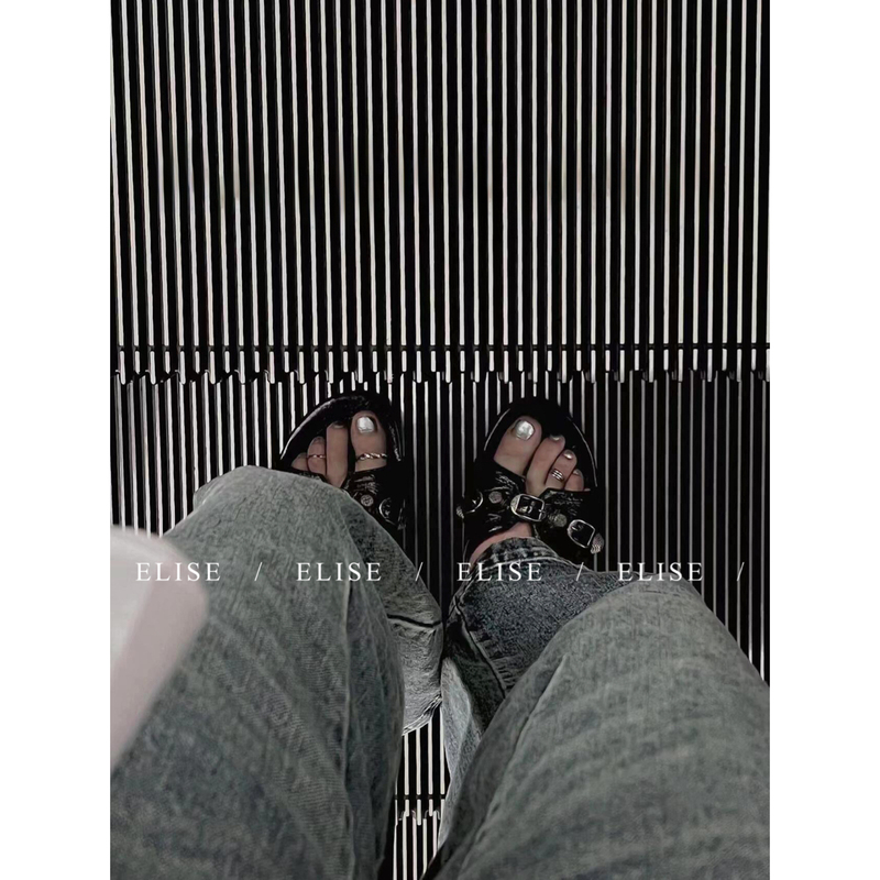 【Elise】Hot Girl~25S New Style Studded Strap Sandals for Women, Genuine Leather, Elegant Stiletto High Heels for Outdoor Wear 【Elise】Hot Girl~25S New Style Studded Strap Sandals for Women, Genuine Leather, Elegant Stiletto High Heels for Outdoor Wear
