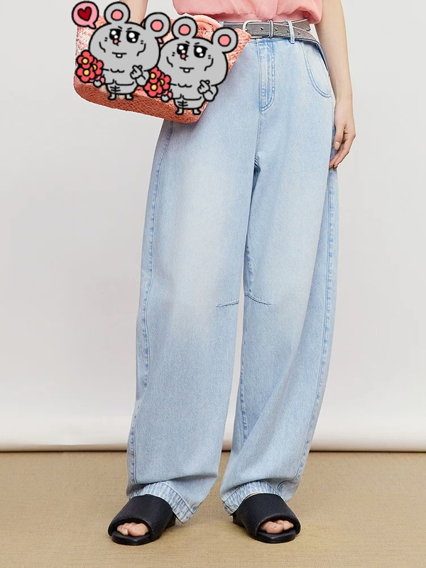 Original Fabric from the Manufacturer, Same Style as Ao Jia Store, 2026 Summer New Cotton-Feel Denim Scimitar Pants, Loose Casual Long Pants Original Fabric from the Manufacturer, Same Style as Ao Jia Store, 2026 Summer New Cotton-Feel Denim Scimitar Pants, Loose Casual Long Pants