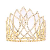 New bridal crown tiara birthday party headband fashionable wedding crown rhinestone non-slip comb headband