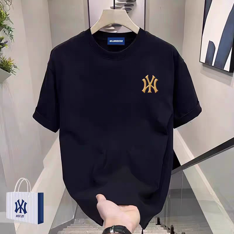 Мужская летняя футболка с вышивкой на выход, новый стиль, хлопковая футболка с короткими рукавами, женская свободная трендовая универсальная футболка для пары