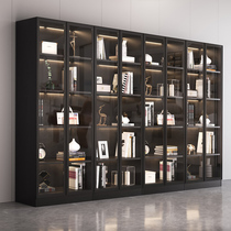  Whole-wall bookcase with door wall-to-wall floor-to-ceiling bookcase living room modern simple multi-function study household light luxury locker