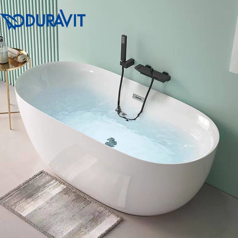 Duravit Acrylic Thin-Edge Bathtub Seamless Integrated Home-Use Adult Trendy Insulated Freestanding European-Style Bathtub