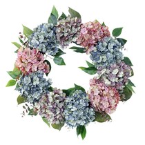 Hot Autumn Retro Oil Painting Hydrangea Garland Door Decoration European Pastoral Wedding Decoration Holiday Door Hanging Wreath Manufacturer