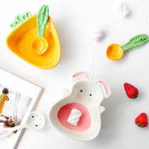 Internet celebrity ins childrens ceramic tableware bunny creative bowl carrot cartoon salad fruit baby food supplement bowl