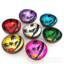 Vietnam porch key storage tray Natural coconut shell bowl