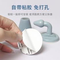 Silicone door suction no punching invisible anti-collision door cleaner bedroom silent floor suction self-adhesive door handle touch door stopper artifact