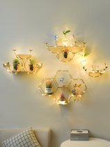 Wall rack free of punching restaurant wall decoration pendant living room milk tea shop creative hydroponic wall hanging rack