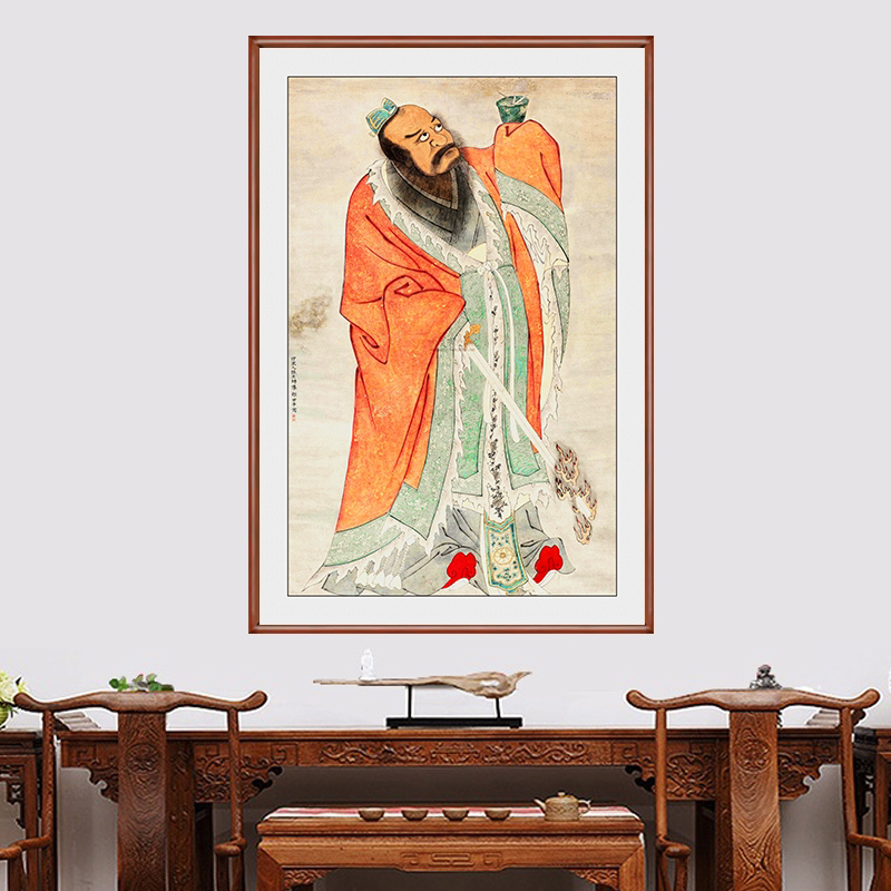 唐卡挂画五色黄财神玄关画藏式中堂观音菩萨财神爷办公室招财壁画-淘宝