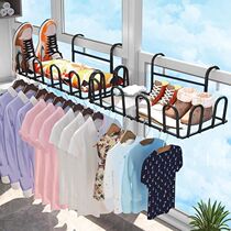 Balcony shoe drying rack artifact anti-theft window guardrail window window sill outdoor drying sandals rack outside the window clothes drying rack