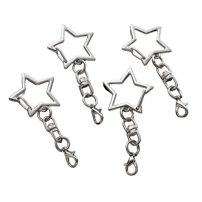Five-Pointed Star Hanging Keychain with Figure-Eight Clasp, D-Ring Lobster Clasp, Star Clasp Keychain (A00108)