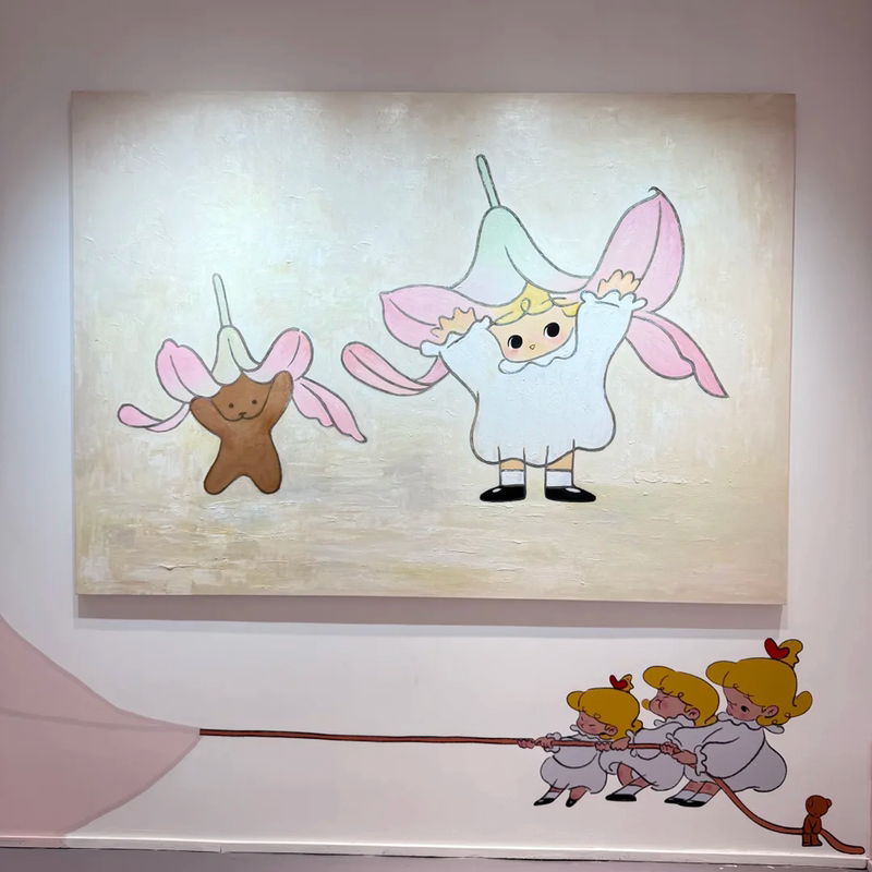 Born to Cocoyero Healing Cartoon Living Room Decorative Painting Cream Style Soft Cute Characters Entrance Hall Bedroom Wall Art Born to Cocoyero Healing Cartoon Living Room Decorative Painting Cream Style Soft Cute Characters Entrance Hall Bedroom Wall Art