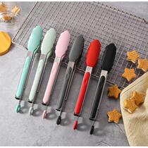 Frying spatula clip two-in-one kitchen silicone food clip stainless steel spatula clip barbecue steak bread omelette barbecue baking