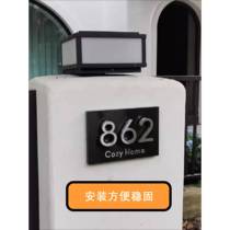 Customized door number villa garden entrance illuminated door number stainless steel brushed texture box hotel office company sign