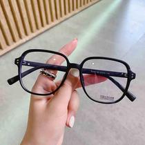 New anti-blue light glasses TR fashion Internet celebrity large frame flat mirror for women with big face and slimming without makeup myopia glasses frame for men