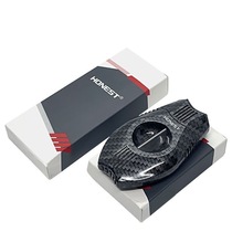 百诚雪茄刀 v剪黑色碳纤维纹便携双刃不绣钢古巴雪茄剪工具礼盒