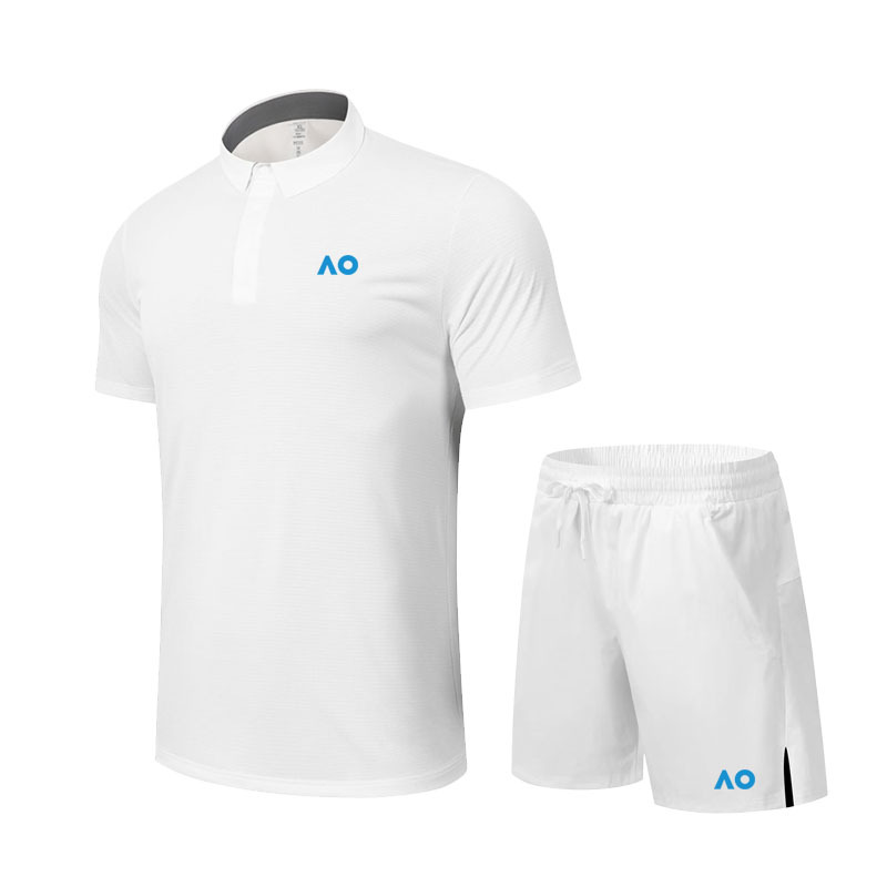 2025 New Federer Australian Open Tennis Clothing Men's Quick-Drying Casual Polo Shirt Breathable Sports Shorts Training Clothes