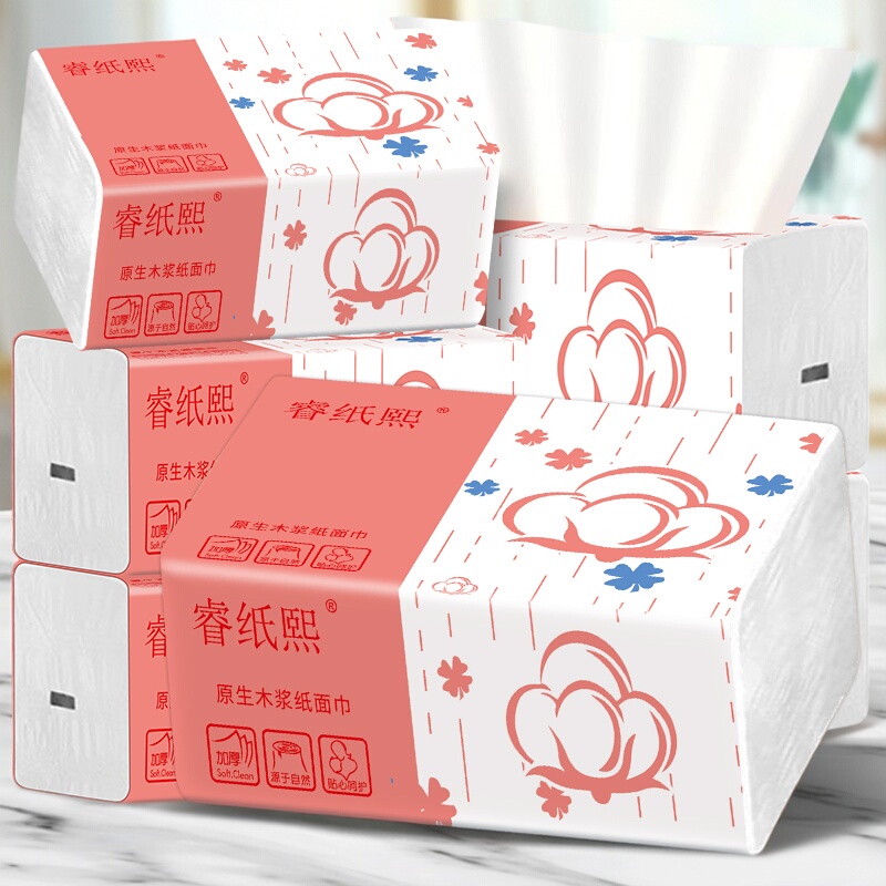 Household Tissue Paper, Soft and Skin-Friendly Napkins, Facial Tissue, Pull-Out Kitchen Paper Towels, Portable Toilet Paper