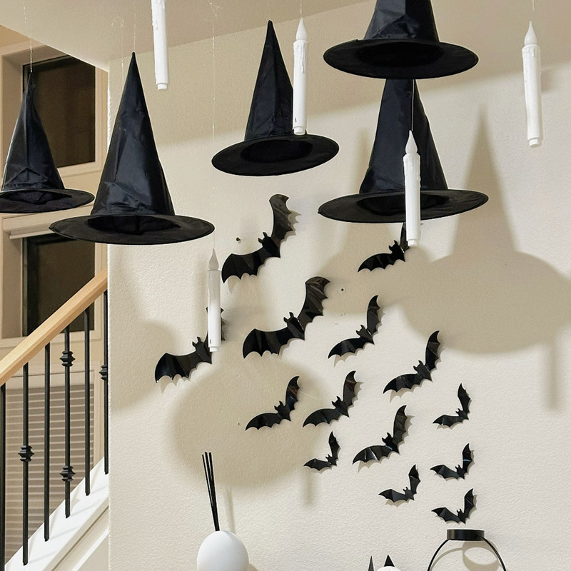 Halloween Ceiling Decoration Hanging Ornaments Materials Electronic Candles Bat 3D Stickers Atmosphere Restaurant Coffee Shop Halloween Ceiling Decoration Hanging Ornaments Materials Electronic Candles Bat 3D Stickers Atmosphere Restaurant Coffee Shop
