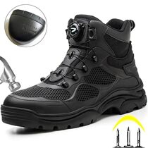 Rotating Button Safety Shoes Men Work Sneakers Indestructibl