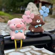 Windmill Piggy Car Ornament Bicycle Helmet Electric Motorcycle Cute Ornament Pendant Accessories