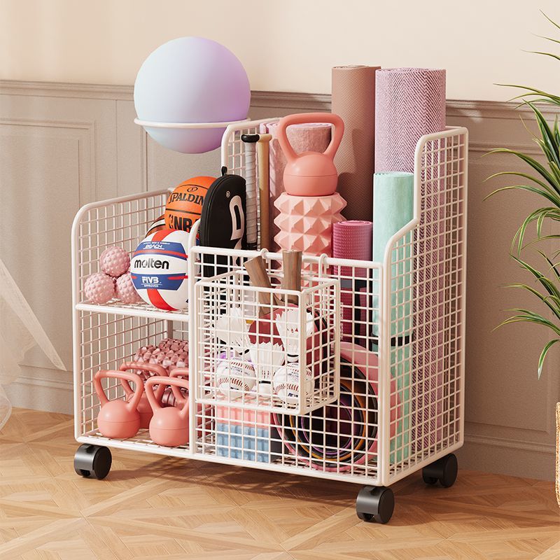 Storage Rack for Fitness Equipment, Home Gym Equipment, Mobile Sports Equipment, Badminton Racket, Yoga, Narrow Space