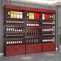 Wine cabinet display rack bar supermarket winery commercial iron floor-to-ceiling wine rack storage rack wine display cabinet