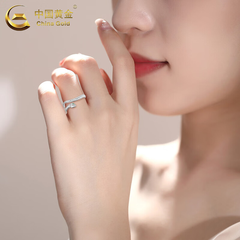 Кольцо-змея China Gold серебро
