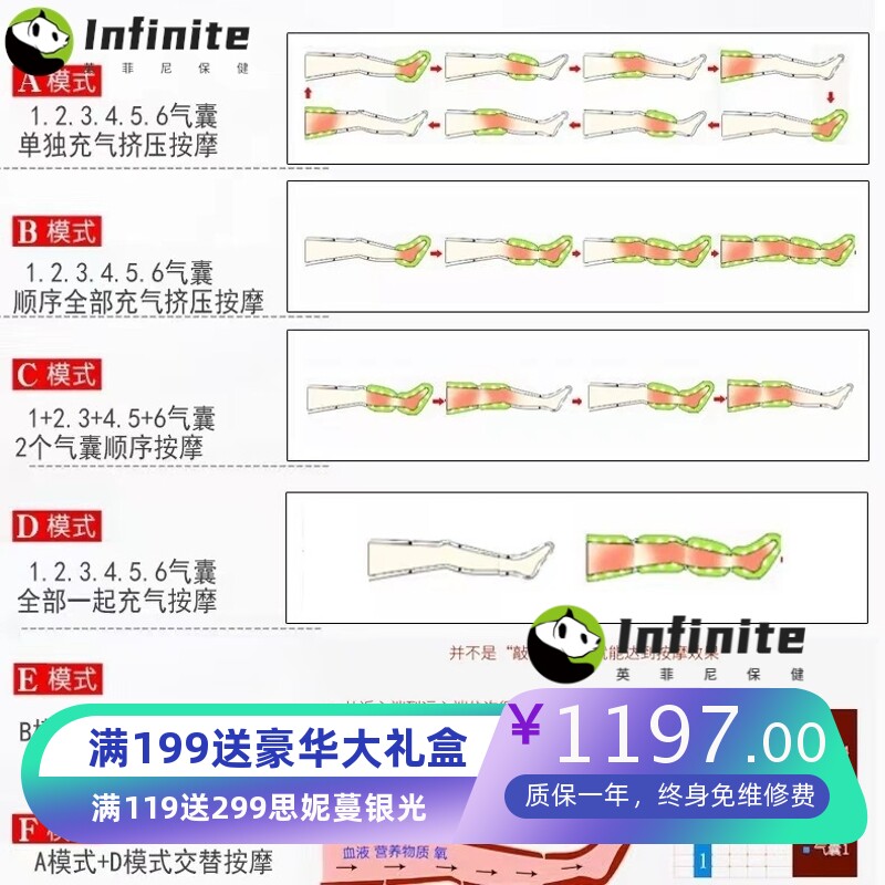 气动腿部按摩器气动空气波压力理疗仪 四六八腔水肿偏瘫 厂家