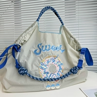 Светло -серое мороженое большой размер [с синими плечевыми ремнями]