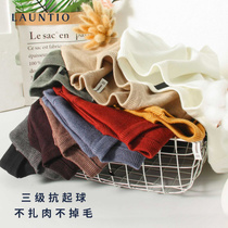 Dragon Clothing Mens Autumn and Winter Knitted Sweaters for Men Level 3 Anti-pilling Solid Color Sweaters Simple Pullover Round Neck Sweaters for Men