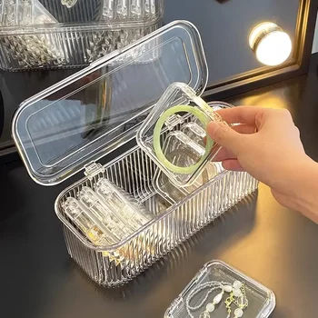 手串收纳盒水晶饰品专用盒子透明防尘抗氧化米珠宝玉镯手链首饰盒