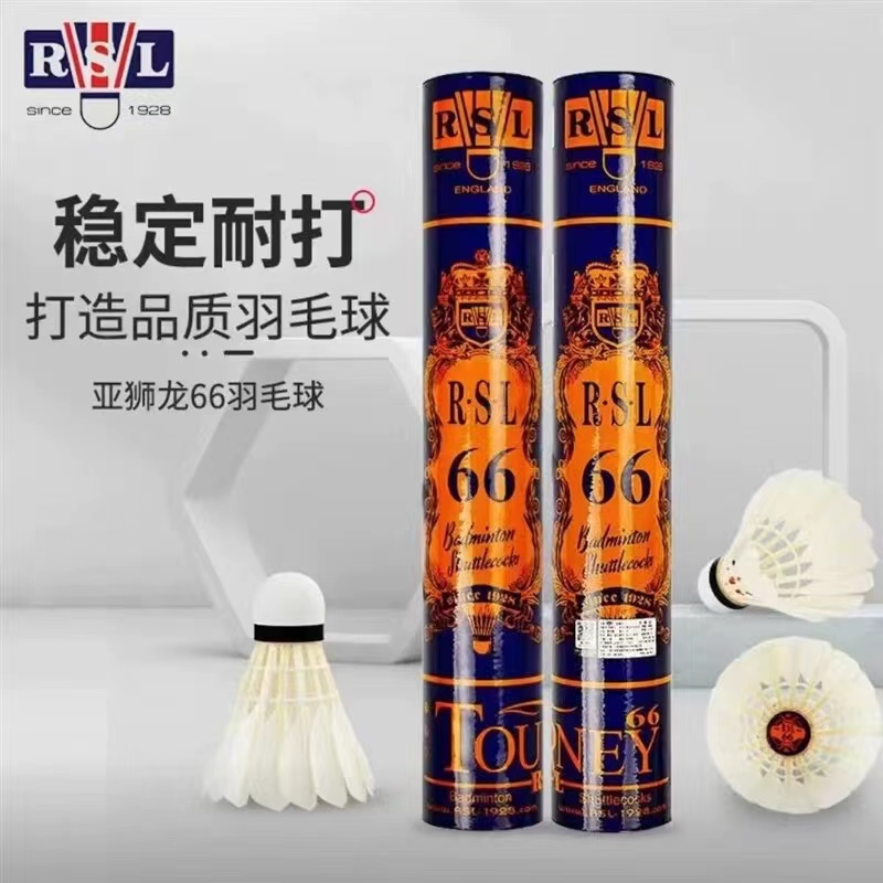 亚狮龙RSL/亚狮龙66号正品RSL5号羽毛球12只装室外耐打训练打不烂