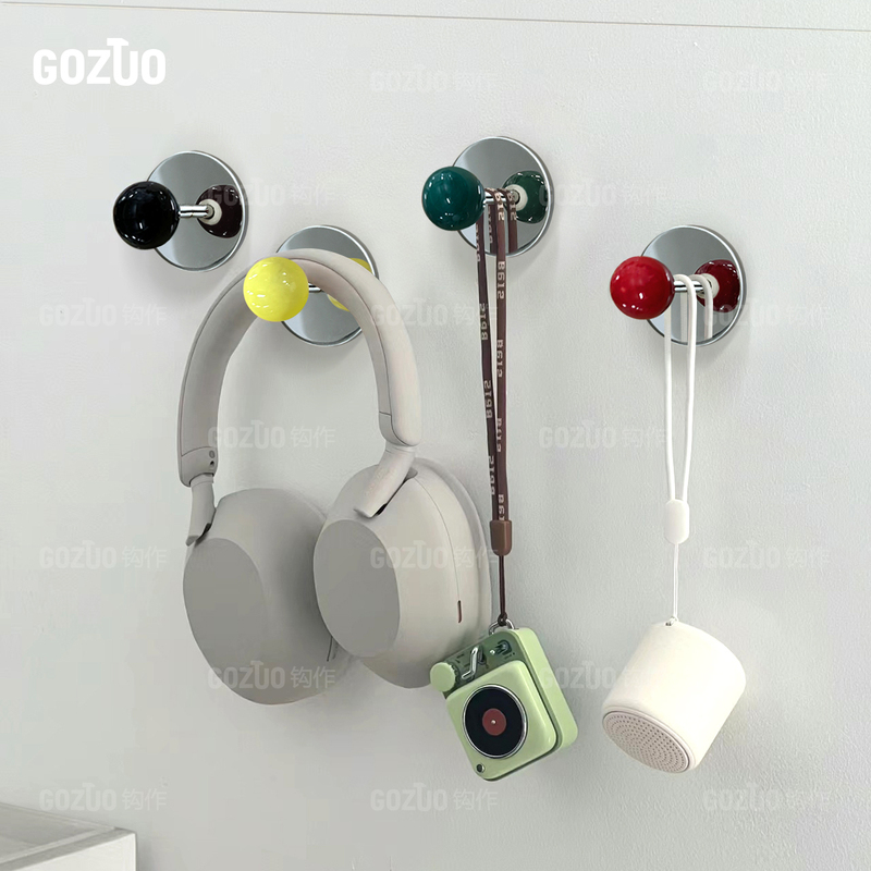 Gozuo 3m Sticky Hook Colorfulful Ball Hook Punch-Free Kitchen Bathroom Decorative Hook