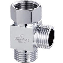 Submarine angle valve three-way water distributor fine copper live joint one-to-two valve 4-point faucet one in and two out joints